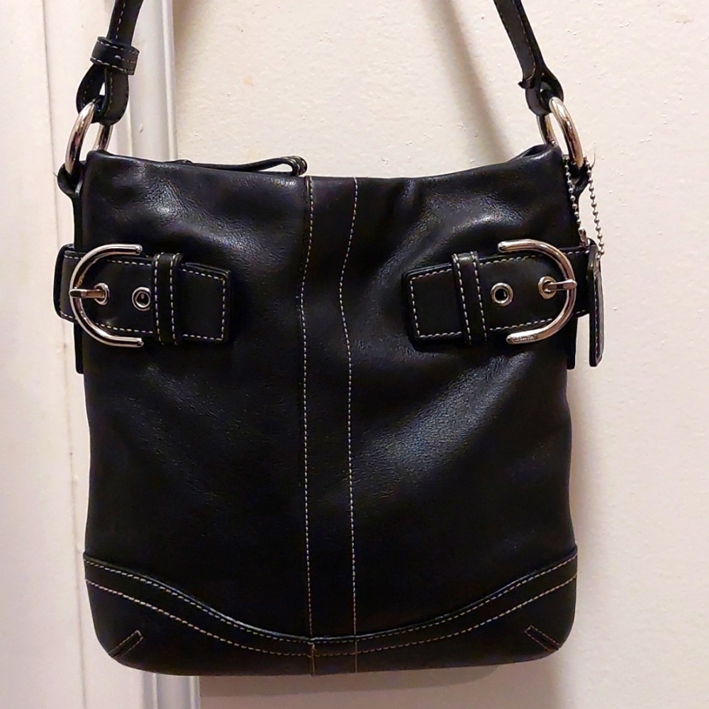 COACH Soho Black Leather Slim Duffle